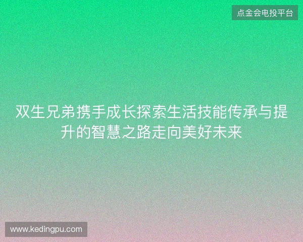 双生兄弟携手成长探索生活技能传承与提升的智慧之路走向美好未来
